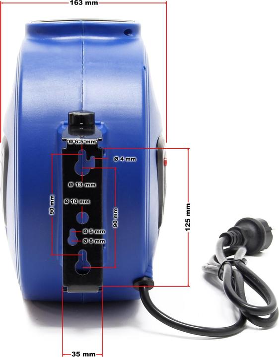 Actual product image XPOtool automatic 20m cable drum with wall bracket 180° pivoting and mounting material (20 m)