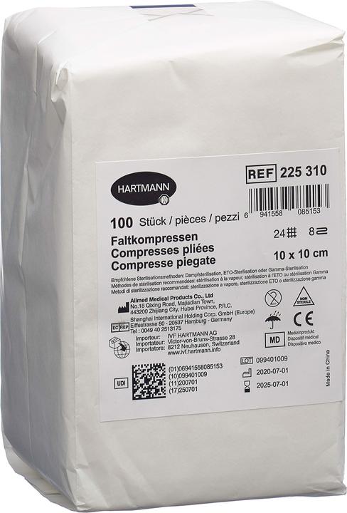 IVF Hartmann Faltkompresse Typ 24 10x10cm 8 fach