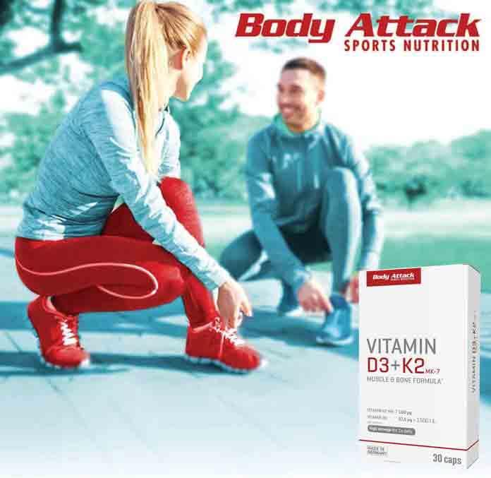 Produktbild Body Attack Vitamin D3 + K2 (30 Stück, Kapseln, 16.30 g)