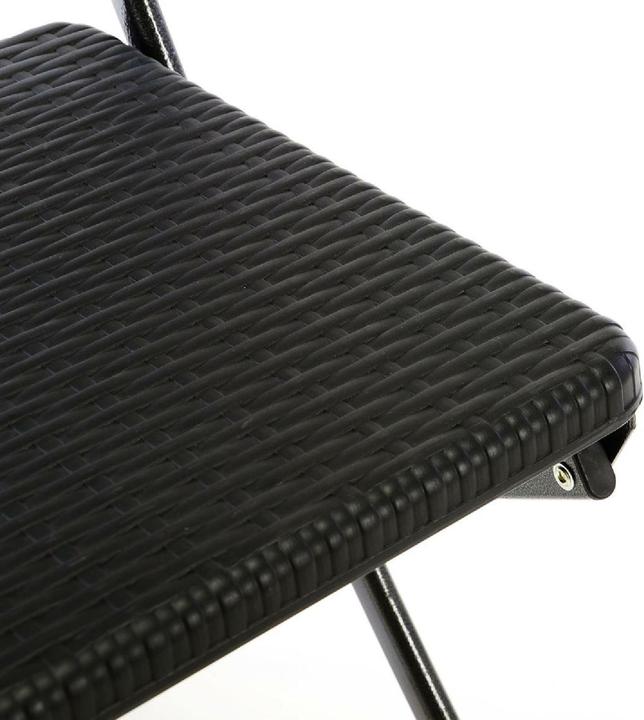 Produktbild VCM Klappstuhl schwarz in Rattan-Optik Gartenstuhl Balkonstuhl 80 x 40 cm
