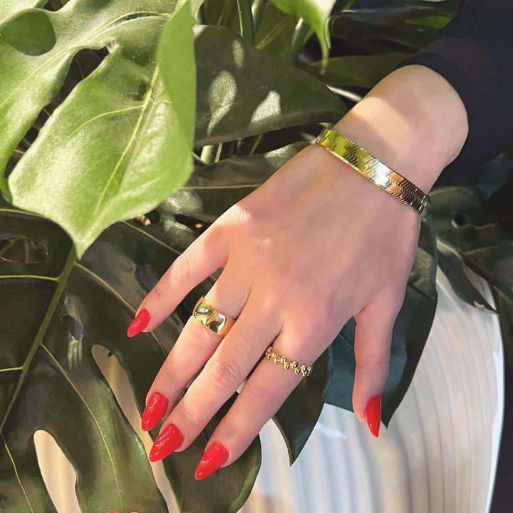 Actual product image Candy Herringbone XL bracelet, 925 sterling silver, gold-plated (19 cm, 18k gold-plated, 925 Sterling silver)