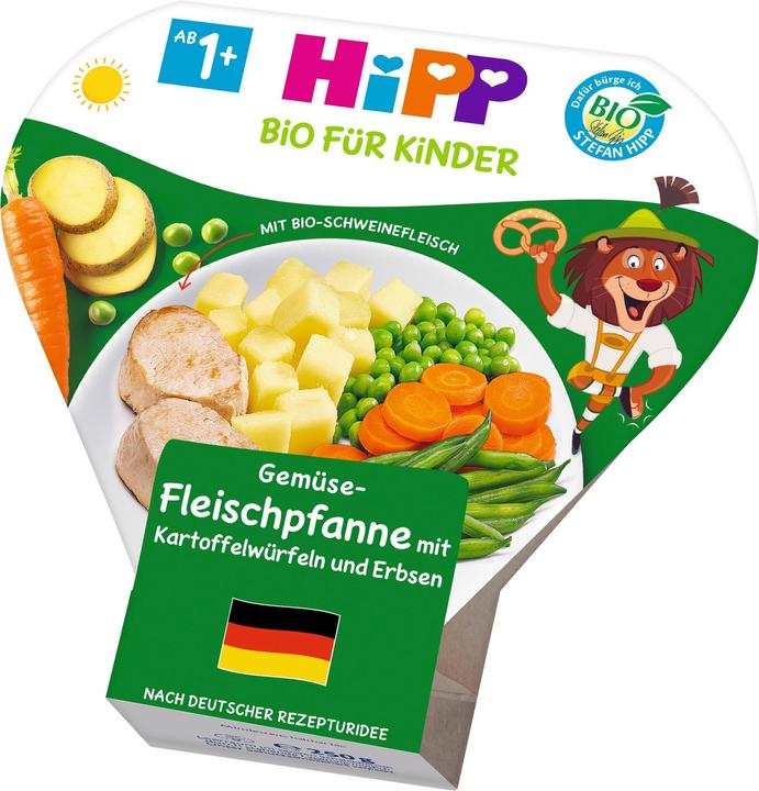 Immagine prodotto Hipp Piatto Bio for Kids, padella di verdure e carne con cubetti di patate e piselli, 250 g (250 g)