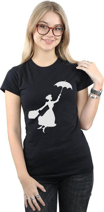 Actual product image Disney Womens/Ladies Mary Poppins Flying Silhouette Cotton T-Shirt (M)