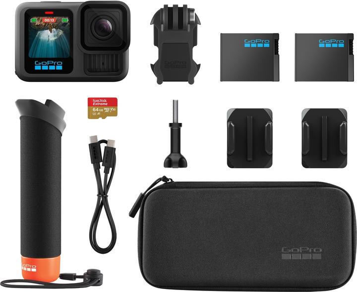 Produktbild GoPro HERO13 Black Accessory Hard Bundle (inkl. 64 GB MicroSDXC-Karte) (60p, Bluetooth, WLAN)