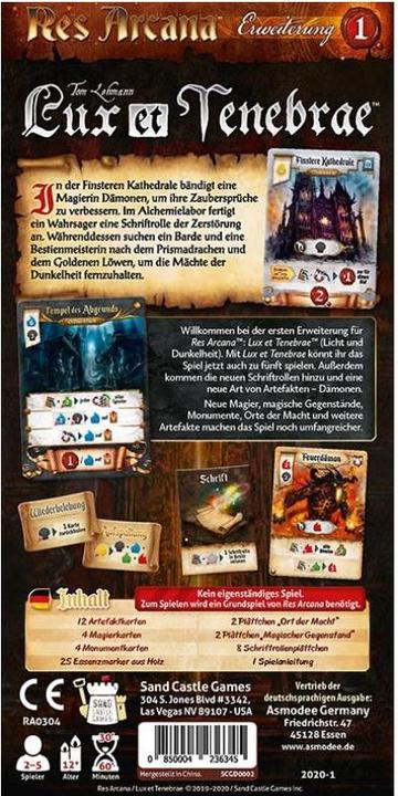 Produktbild Asmodée SCGD0002 - Lux et Tenebrae: Res Arcana, Kartenspiel (DE-Erweiterung) (Französisch)