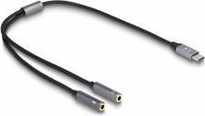 Produktbild Delock USB Typ C – 2x 3.5mm Buchse (Headset-Adapter)