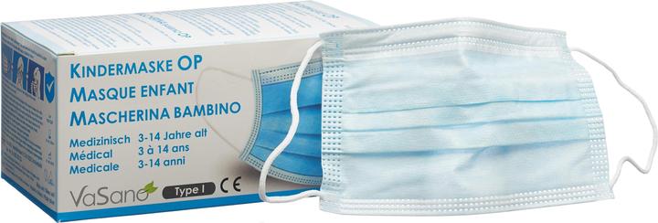 Produktbild VaSano OP Maske Kind 3-14 Jahre Typ I deutsch/französisch/italienisch (Schutzklasse I, 50 x)