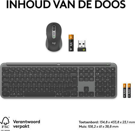 Image du produit Logitech Sgn Slim Combo Mk950 Business (FR, Sans fil)