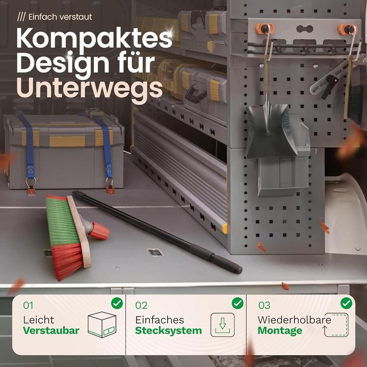 Produktbild Novaliv Kehrbesen Besen mit Teleskopstiel Strassenbesen mit Stiel Gartenbesen Industriebesen Hofbesen (1 Stk.)