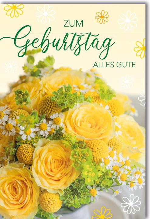 Actual product image Braun + Company Birthday card yellow bouquet of flowers (1 pcs.)