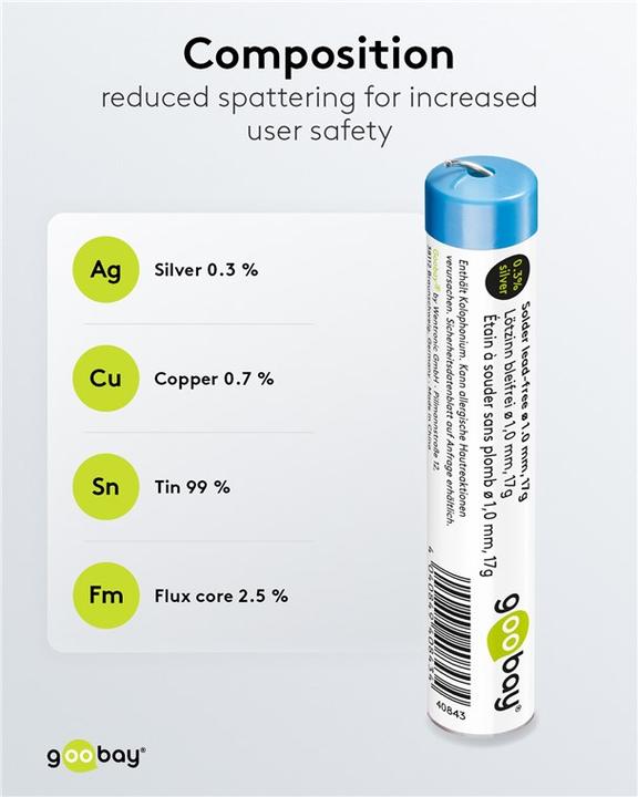 Productafbeelding Goobay Professioneel loodvrij soldeer, ø 1.0 mm, 17 g (Soldeer)