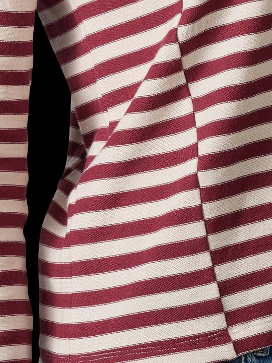 Produktbild Armedangels Palinaa T-Shirt Knitted Stripe kitt-ruby red (XS)