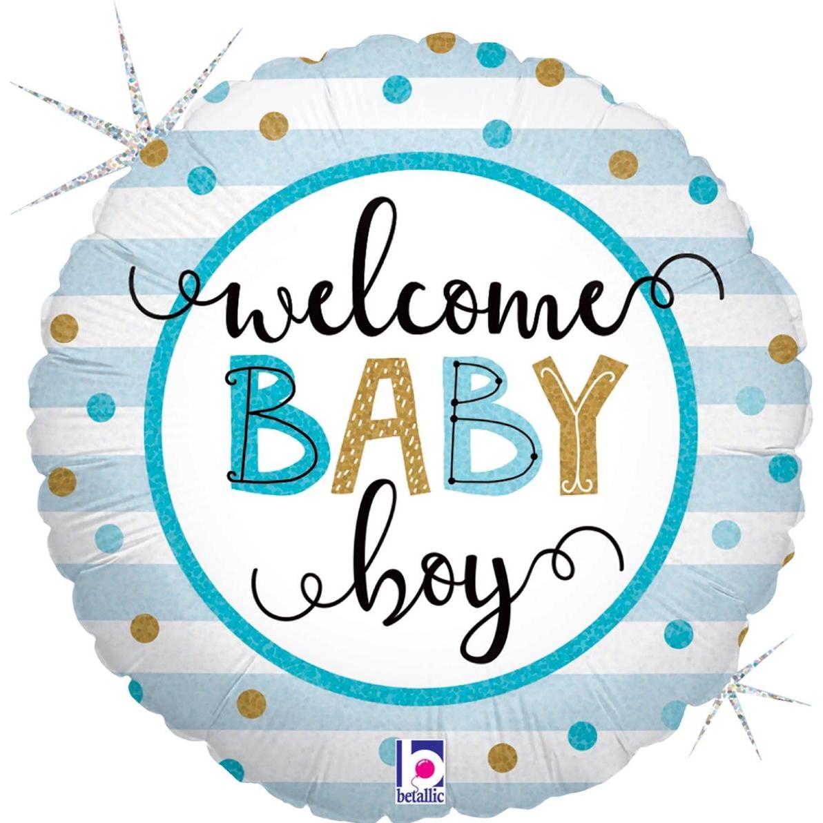 Stor Welcome Baby Boy Stjärna Heliumballong 91cm main image 0