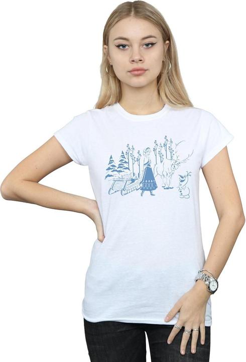 Actual product image Disney Womens/Ladies Frozen Anna Sven And Olaf Cotton T-Shirt (XL)