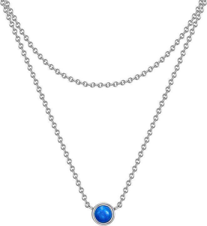 Glanzstücke München Damen Sterling Silber Lapislazuli silber 42,0/36,0 cm Basiskette + 5,0 cm Verläng - 29884 (Sterling Silber)