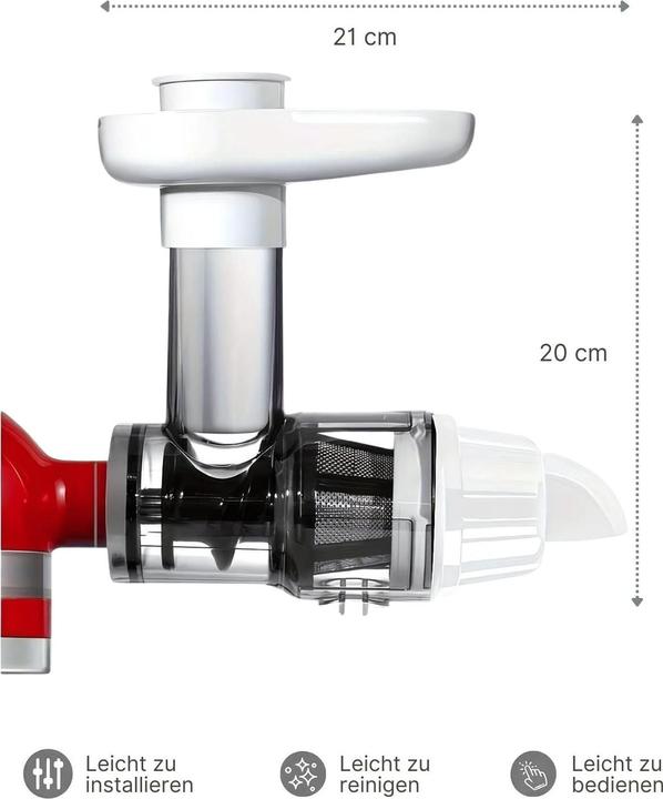 Immagine prodotto Hermex Alternativer Entsafter für KitchenAid Slow Juicer Aufsatz Saftpresse