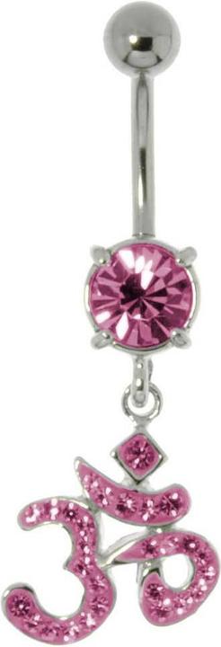 Bijouteria Bauchpiercing (Chirurgenstahl 316L, Kristall, Messing rhodiniert)