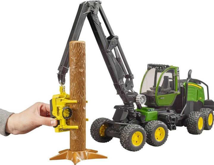 Actual product image Bruder John Deere 1270G Harvester with 1 tree trunk