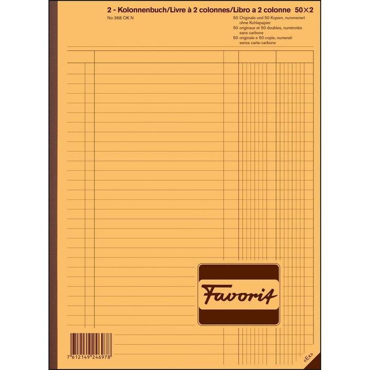Actual product image Favorit Carbonless copybook columns with carbonless paper (100 x)
