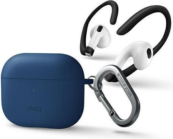 Actual product image Uniq CASE nexo AirPods 3 GEN + ear hooks Silicone blue/blue (Headphone bag)