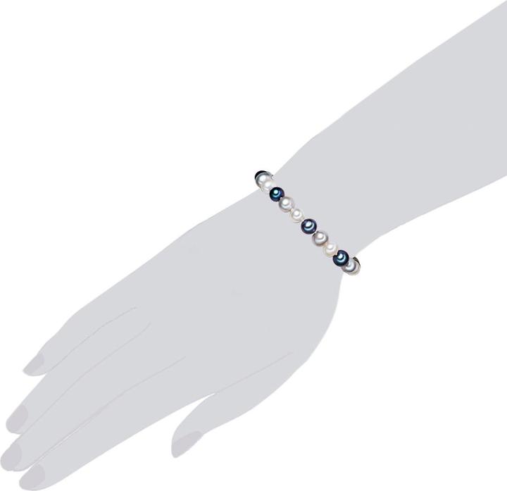 Produktbild Valero Pearls Damen Sterling Silber Süsswasser-Zuchtperle Multicolor - 2246 (18 cm, Sterling Silber)