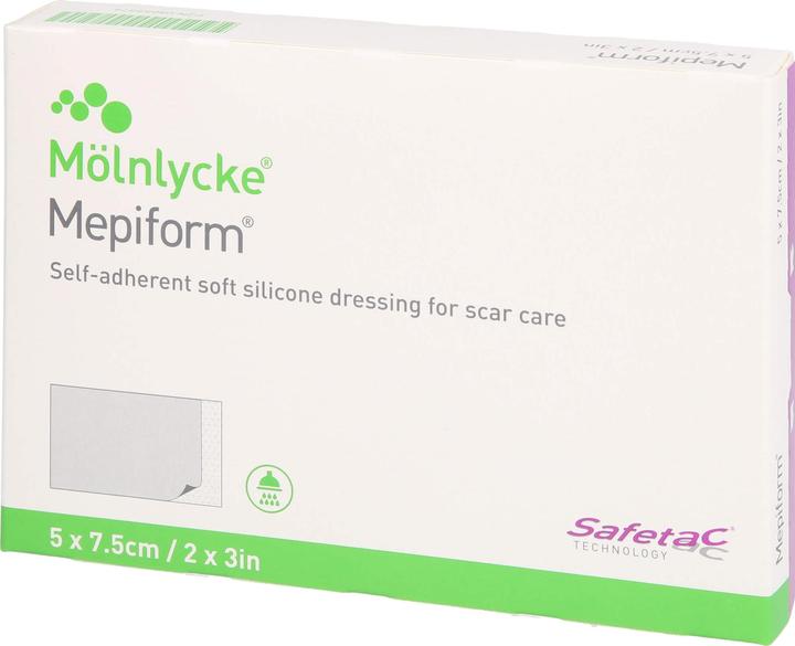 Mölnlycke Mepiform 5 x 7.5 cm silicone dressing for scar treatment, 5 pcs. Wound dressings