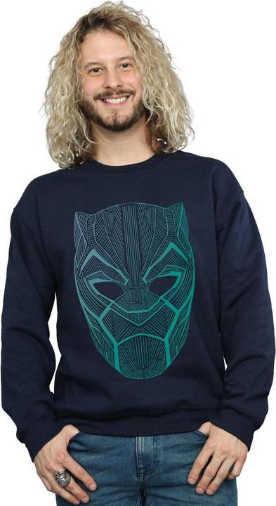 Actual product image Mens Black Panther Tribal Mask Cotton Sweatshirt (S)