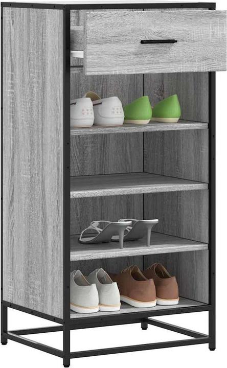 Actual product image VidaXL Shoe rack grey Sonoma 48x38x97.5 cm wood-based material