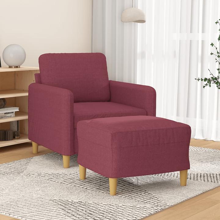 Image du produit VidaXL Fauteuil avec pouf vin rouge 60 cm Tissu,Couleur