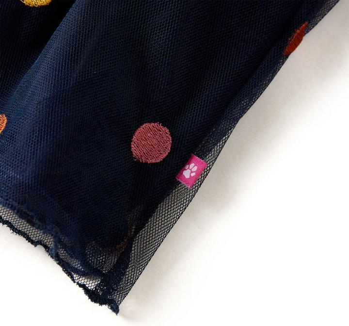 Immagine prodotto VidaXL Gonna in tulle per bambini con motivo a pois blu navy 92,Materiale (92)