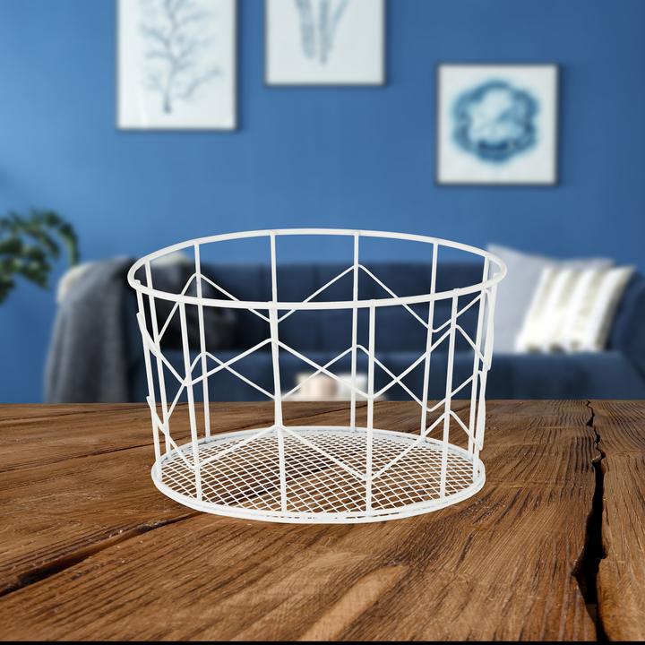 Actual product image Relaxdays Round Wire Mesh Basket (1 x, 22 x 22 x 12.5 cm)