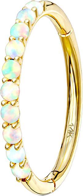Produktbild Star Piercing Micro Segmentring klappbar 14k gold seitlich Opale weiss (ohne Messing, 14k Gold)