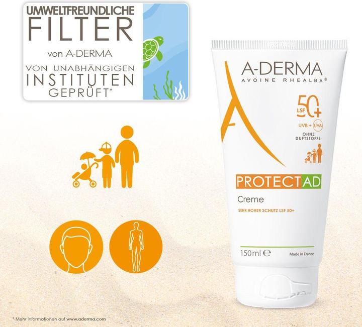 Immagine prodotto A-Derma Crema Protect AD SPF 50+, 150 ml Crema (Crema solare, SPF 50+, 150 ml)