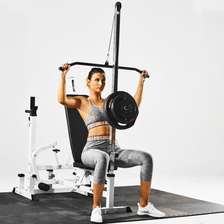 Actual product image Gorilla Sports Lat pull tower for weight bench universal