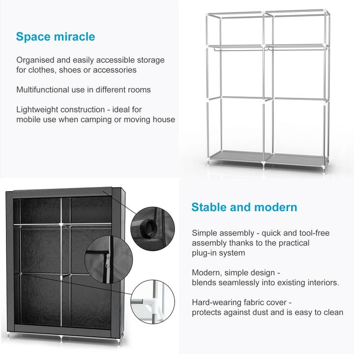 Immagine prodotto Intirilife Armadio pieghevole (108 x 54 x 170 cm)