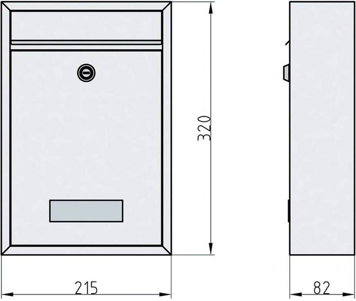 Produktbild BASI Briefkasten BK 100M matt weiss