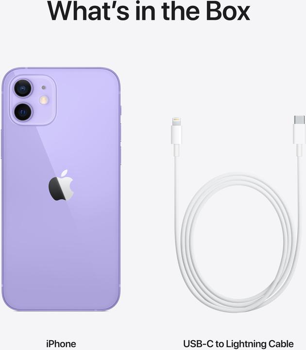 Produktbild Apple iPhone 12 mini (64 GB, Purple, 5.40", SIM + eSIM, 12 Mpx, 5G)
