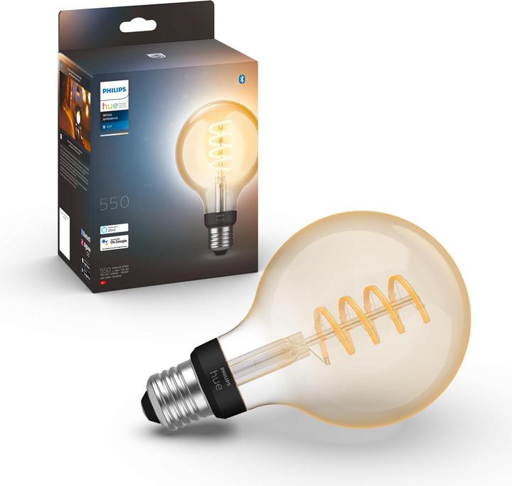 Actual product image Philips Hue Philips Globe G93 Filament (E27, 7 W, 550 lm, 1 x, G)