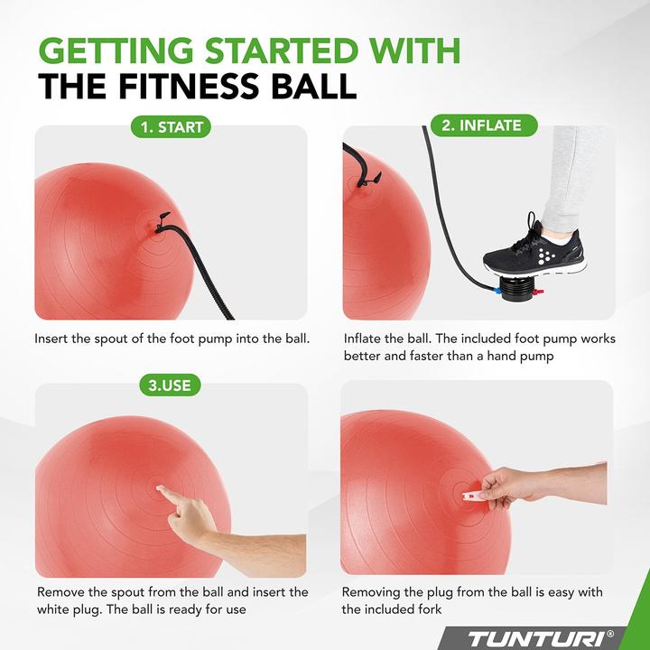 Produktbild Tunturi Gym Ball - Fitnessball reissfest ABS 65 cm Orange (65 cm)