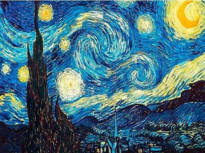 Image du produit Figured'Art Peinture par numéros "Van Gogh - Nuit étoilée" 40 x 50 cm, sur châssis