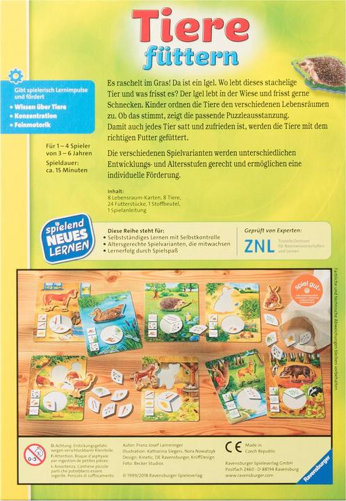 Immagine prodotto Ravensburger Apprendimento del gioco di alimentazione degli animali (Tedesco)