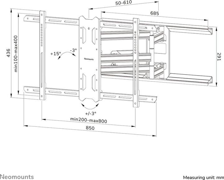 Immagine prodotto Neomounts WL40S-850BL18 (Muro, 86", 60 kg)