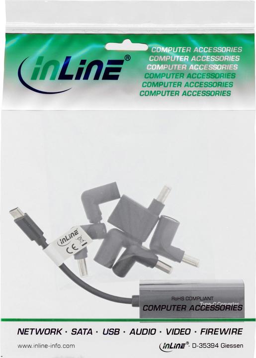Image du produit InLine Kit de chargement 7-en-1 pour alimentation d'ordinateur portable vers USB Type-C (65 W)