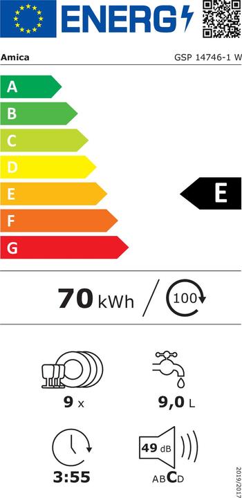 Energy Label Amica GSP 14746-1 W