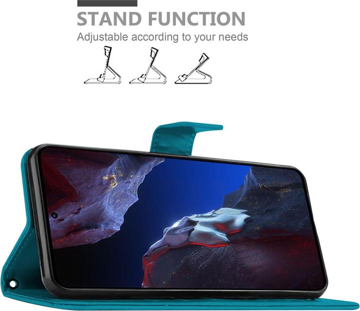 Actual product image Cadorabo Case for Xiaomi Poco F5 Pro Flower Book (Xiaomi Poco F5 Pro)