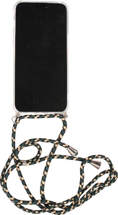 Immagine prodotto PhoneLook Copri paraurti in gomma trasparente con corda verde/oro (Apple iPhone 15 Pro Max)