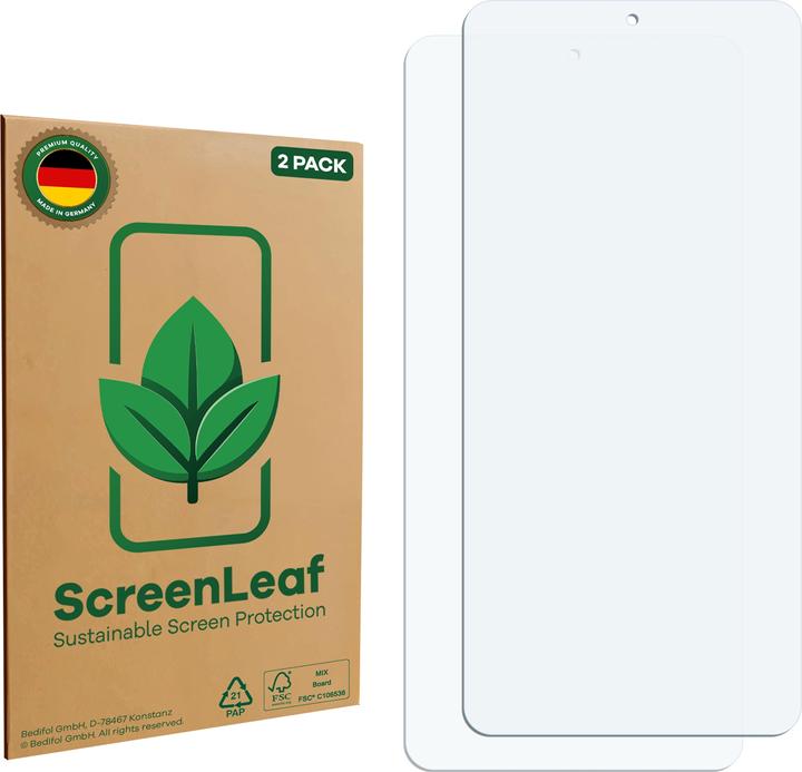 Productafbeelding ScreenLeaf Schutzfolie nachhaltiger Displayschutz Display Schutz Folie Klar Transparent (2 Stuk, Motorola Moto G Stylus)