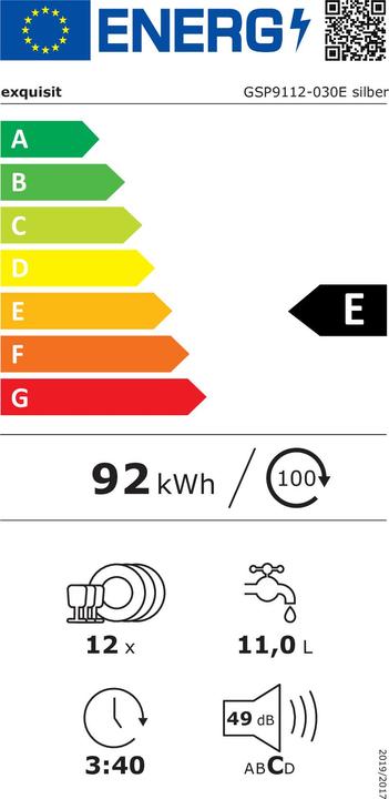 Energie-Label Exquisit Exqu GeschSp GSP9112-030E silber 813400302