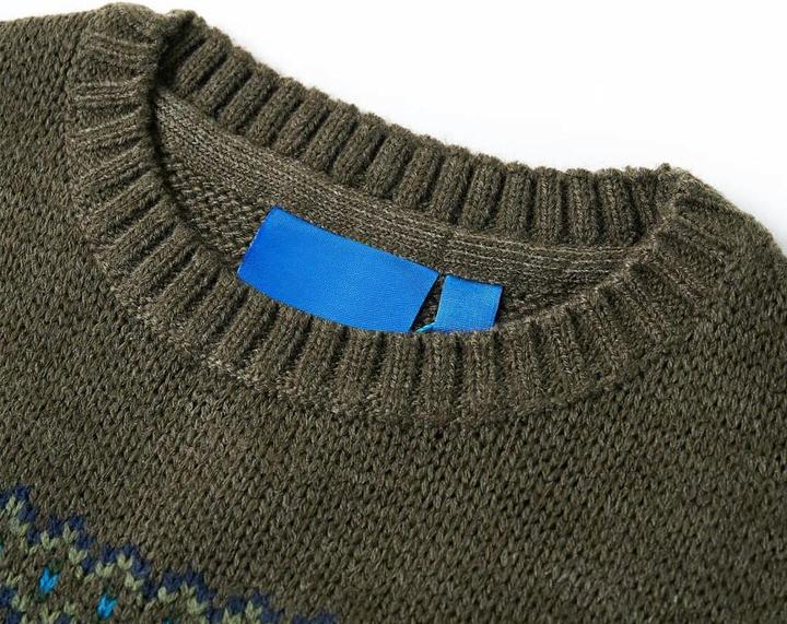 Image du produit VidaXL Pullover enfant tricoté Kaki 128,Matière : 100 (128)