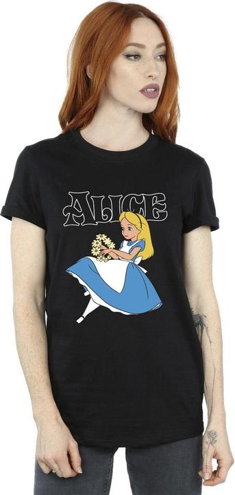 Actual product image Disney Womens/Ladies Alice In Wonderland Flowers Cotton Boyfriend T-Shirt (S)